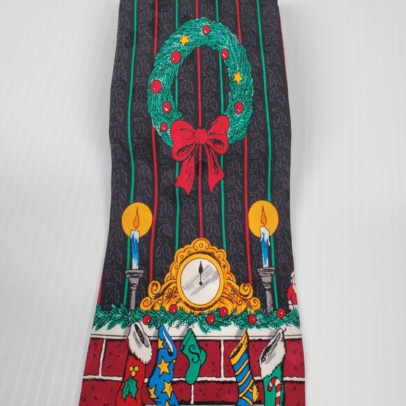 Robert Alan Polyester Necktie Multicolor Presents and Silver Stars Tie 56"x3.75" - Picture 3 of 8
